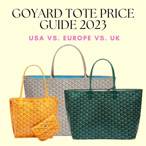 goyard tote price in france|Goyard tote price guide.